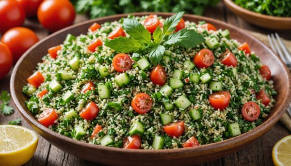 Taboulé libanais authentique et persil frais à l honneur